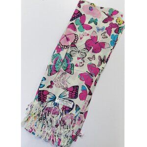 Bright Multicolor Butterfly Print Pashmina Scarf Shawl Wrap Brand New